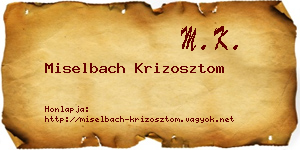 Miselbach Krizosztom névjegykártya